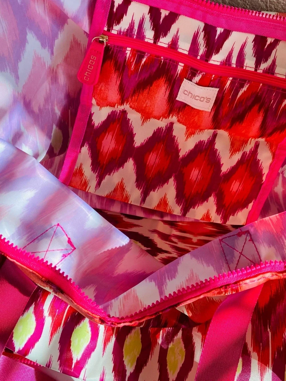 Chico’s Be Bold Ikat Packable XL Nylon Tote